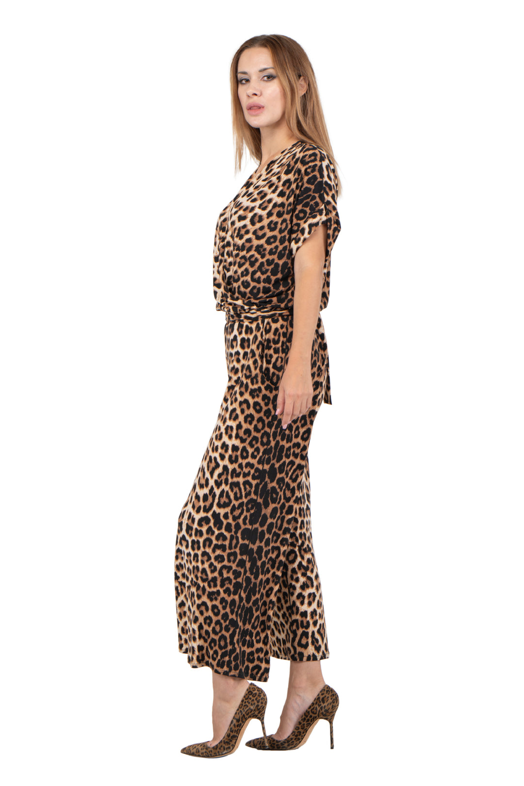S/SL Fold Over Wide Leg Pocket Cropped Jumpsuit