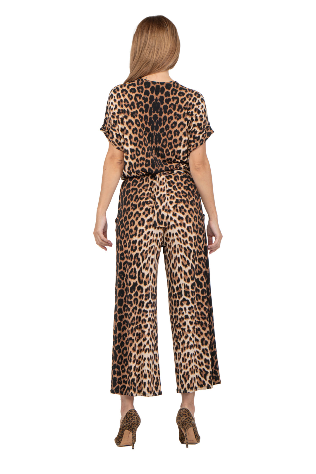 S/SL Fold Over Wide Leg Pocket Cropped Jumpsuit