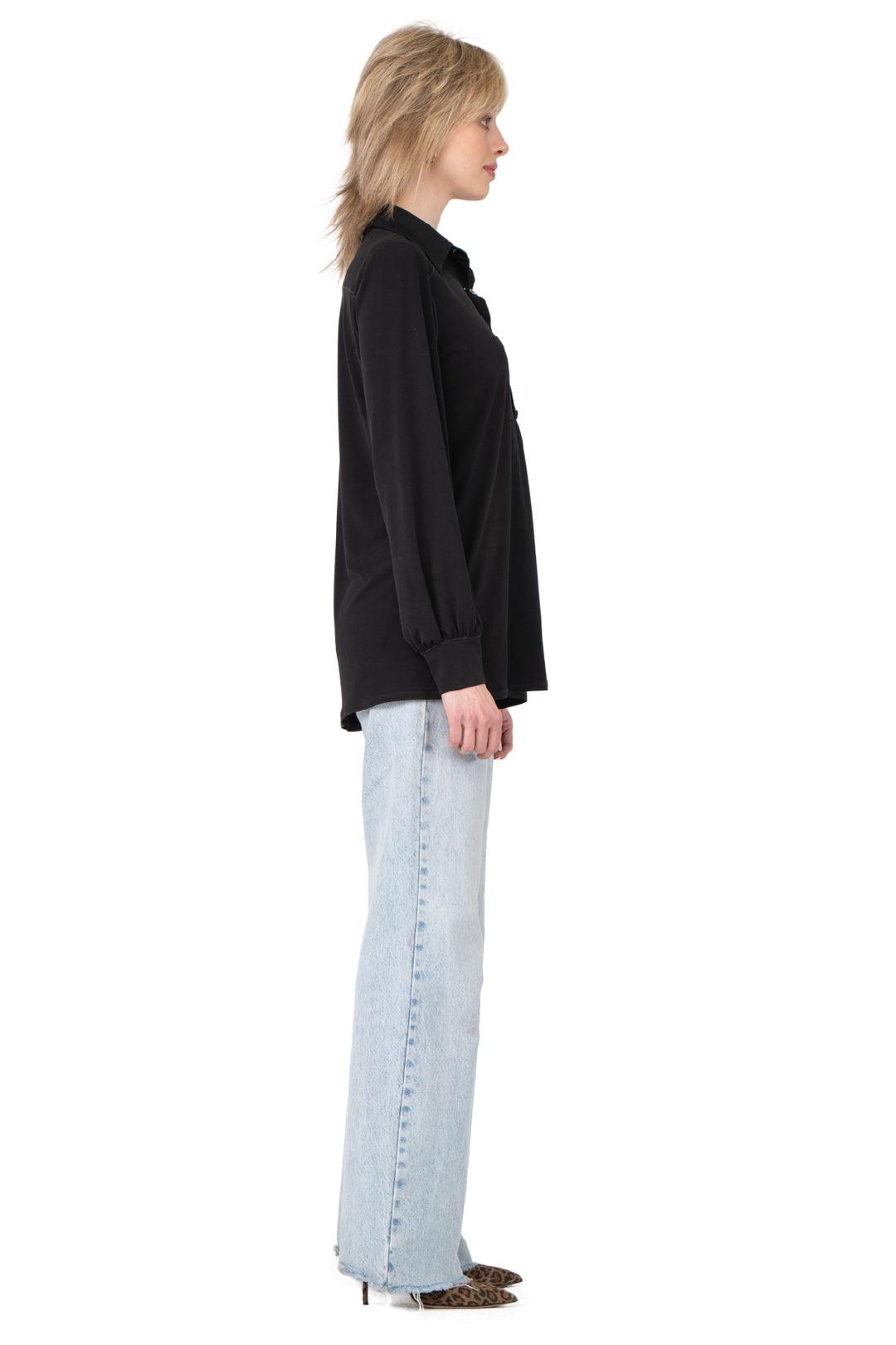 Cuff Long Sleeve Polo Shirt