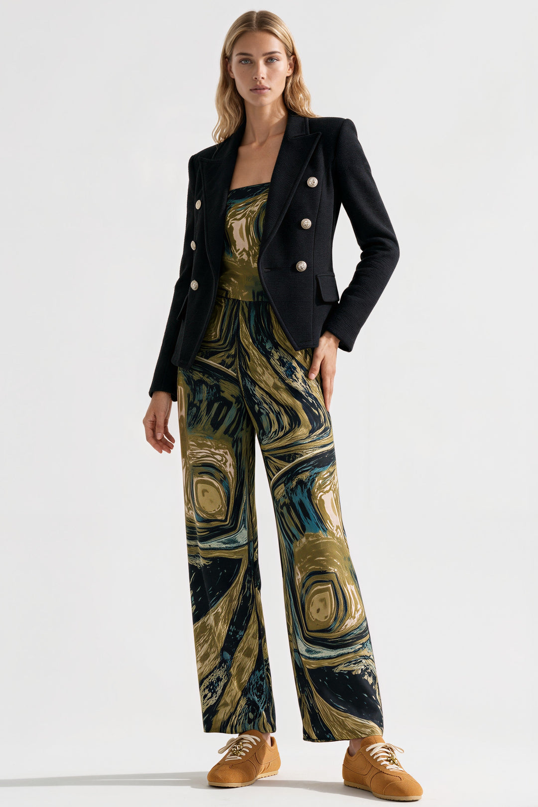 Blouson Jumpsuit with Drawstring waist