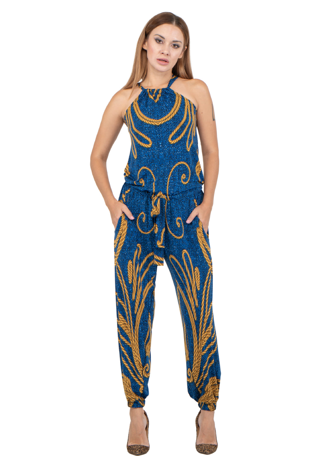 Neck Tie Jumpsuit
