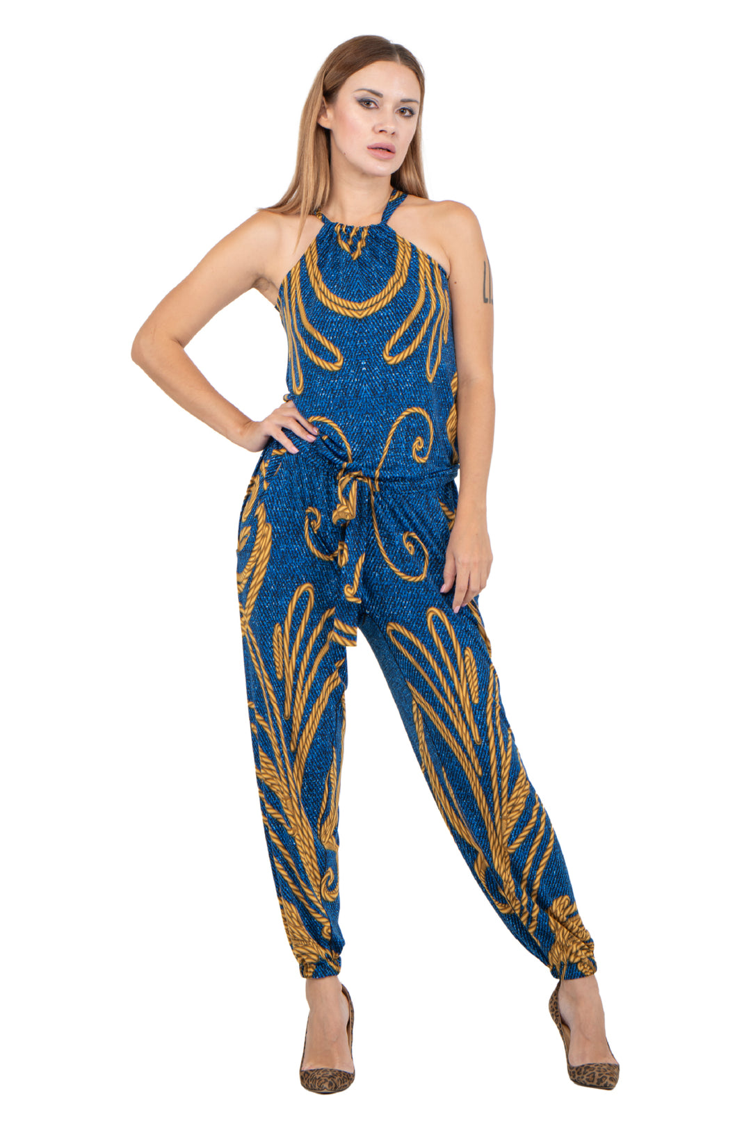 Neck Tie Jumpsuit