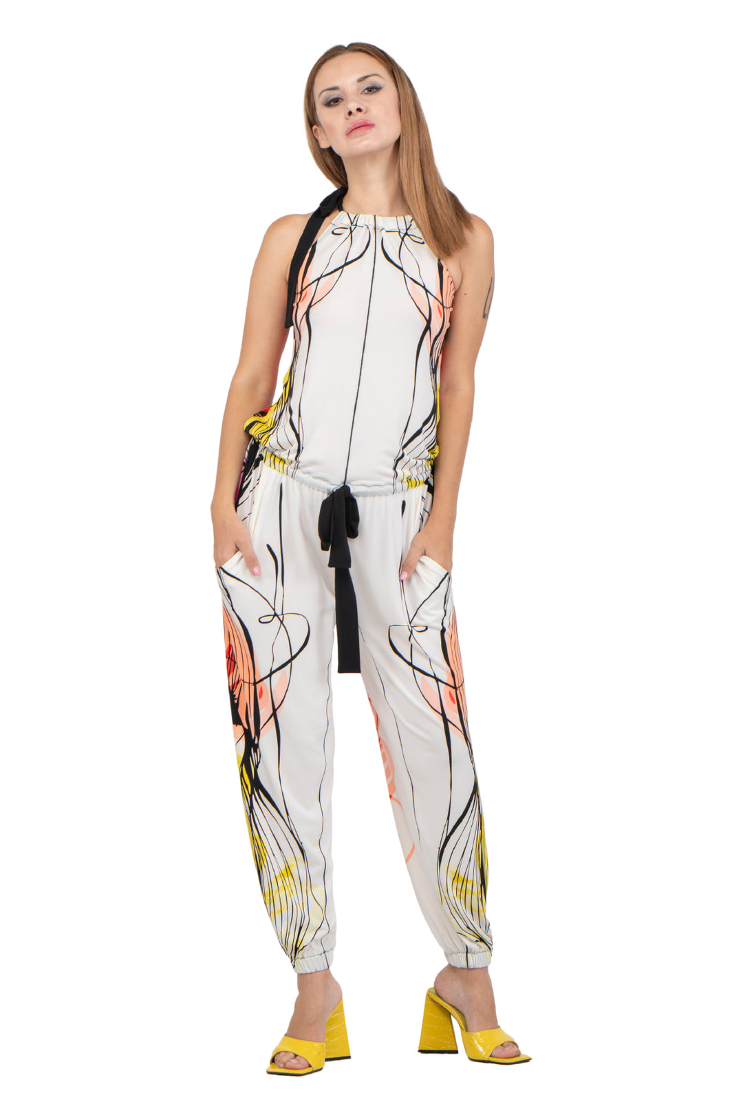 Neck Tie Jumpsuit