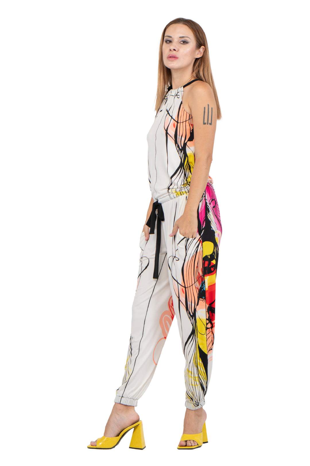 Neck Tie Jumpsuit