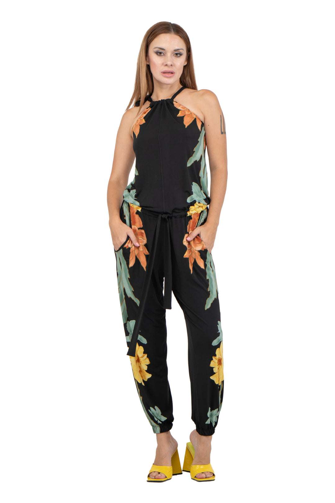 Neck Tie Jumpsuit