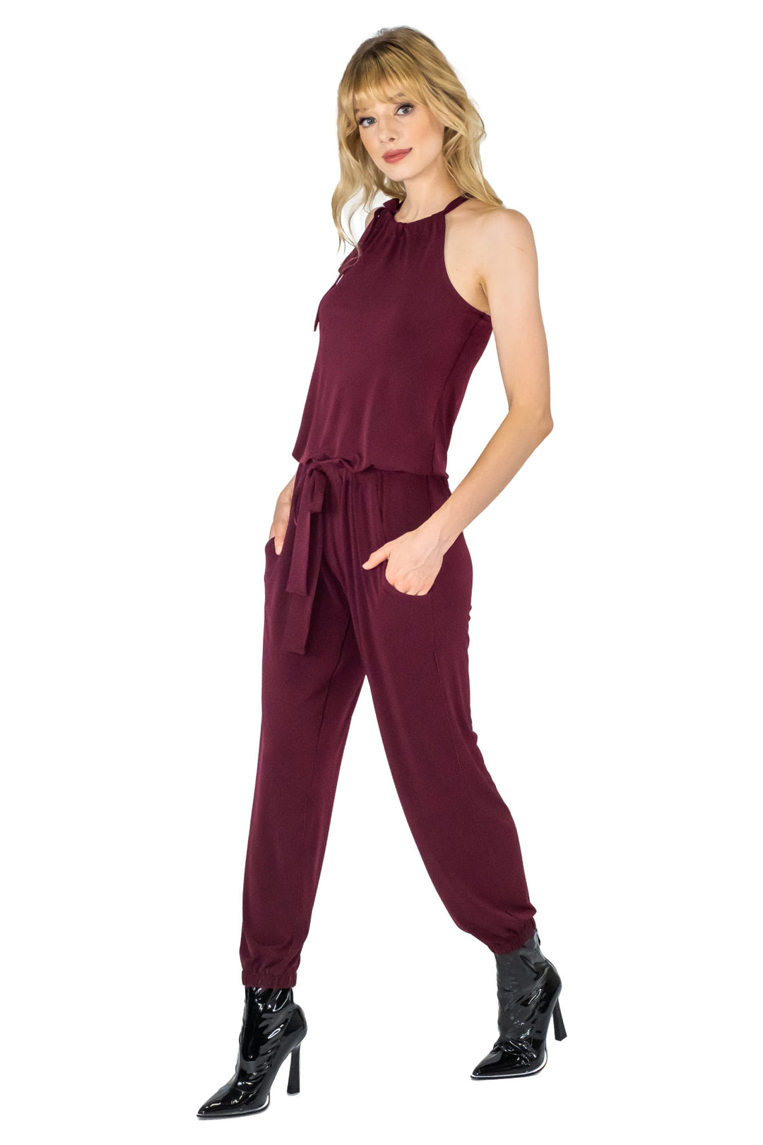 Neck Tie Jumpsuit