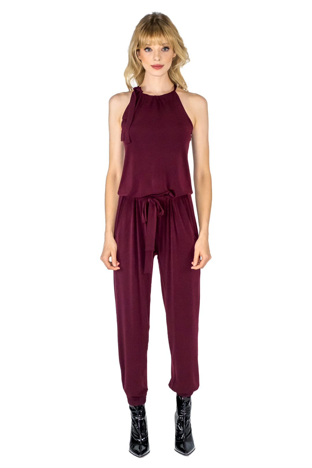 Neck Tie Jumpsuit