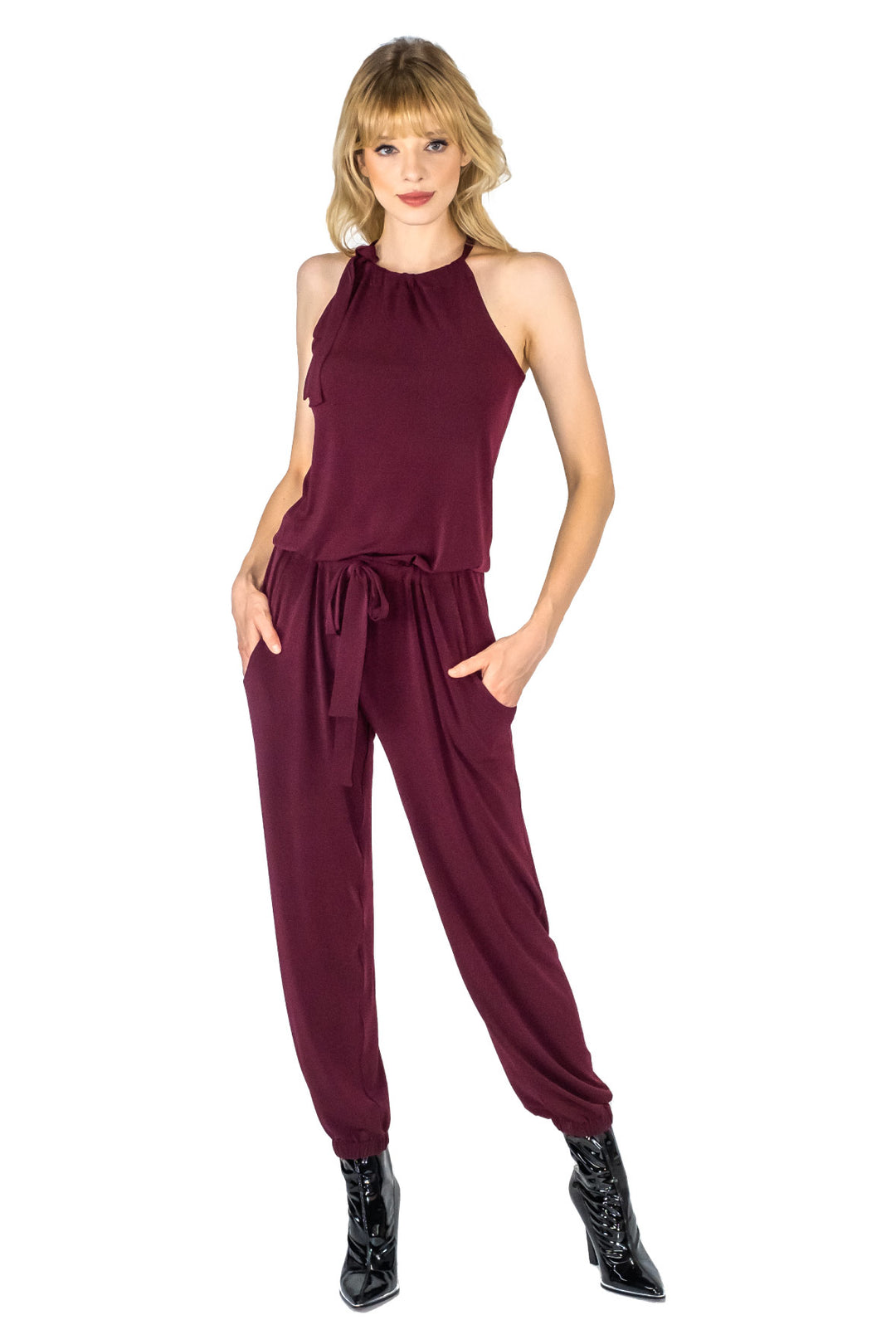 Neck Tie Jumpsuit
