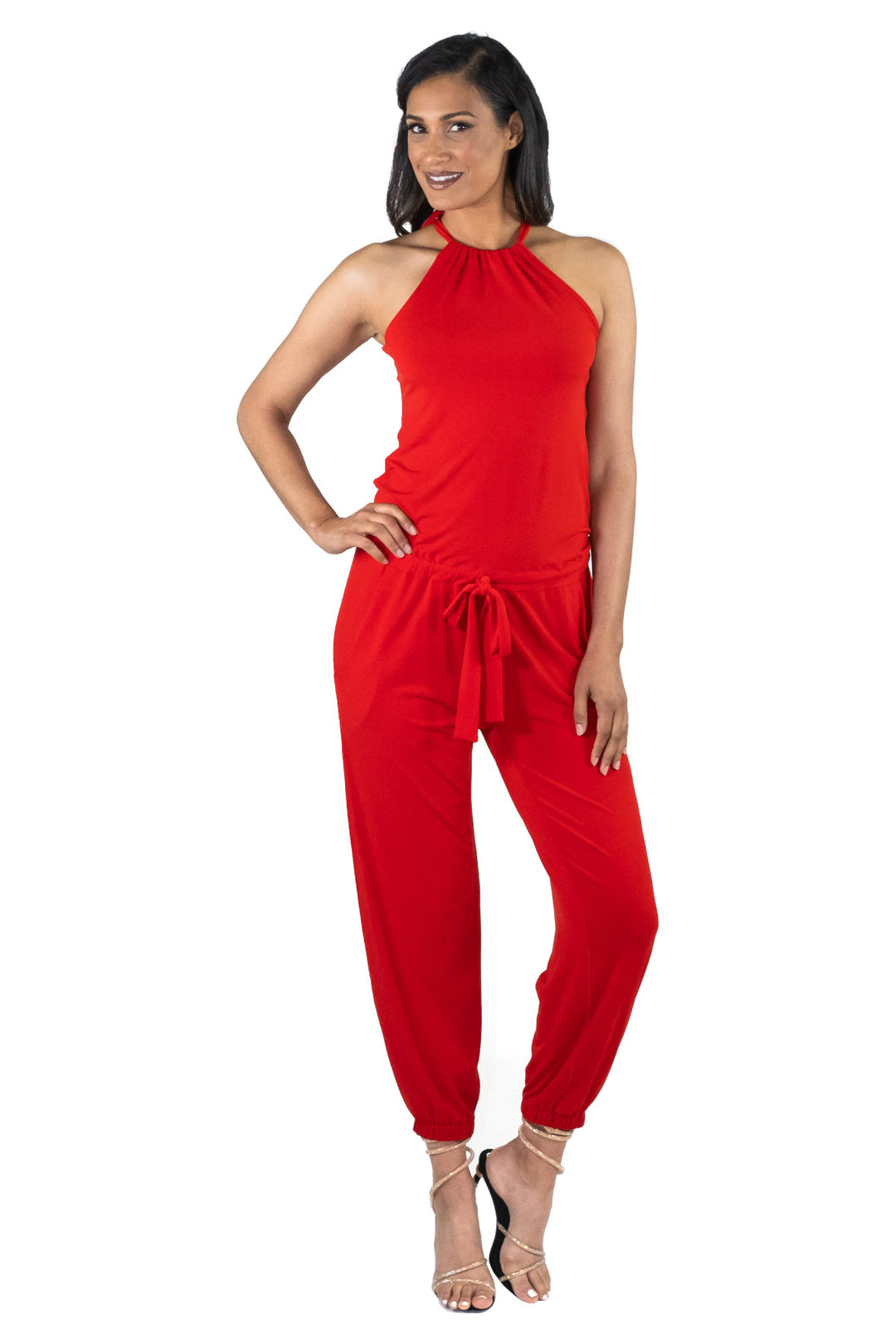 Neck Tie Jumpsuit
