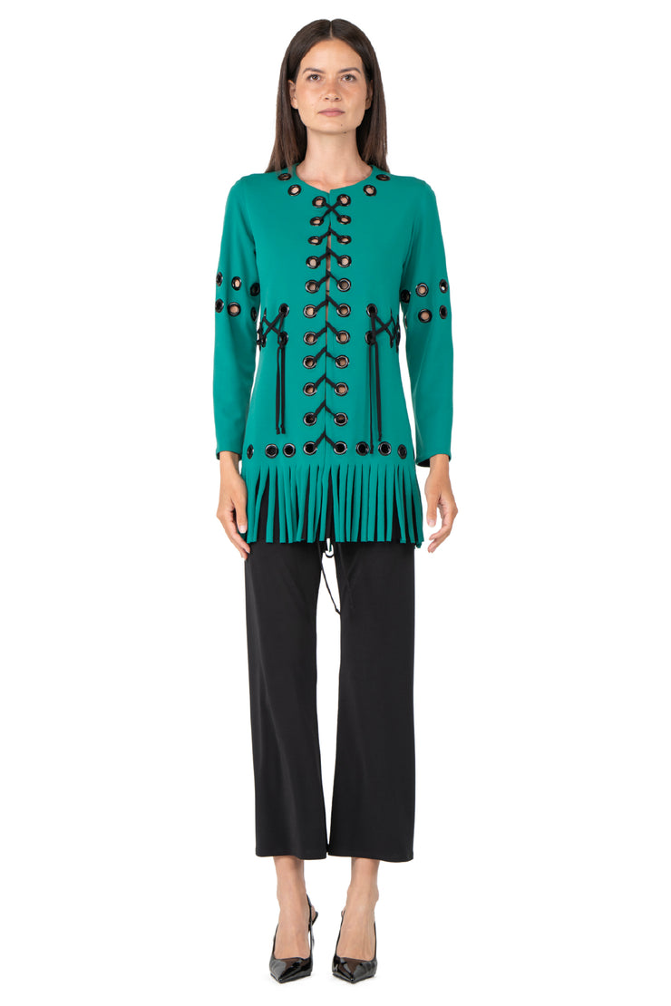 Multi Grommet Fringe Jacket