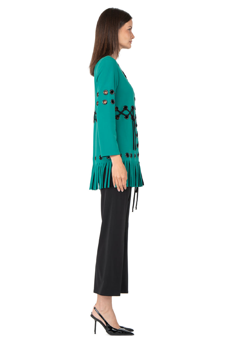 Multi Grommet Fringe Jacket