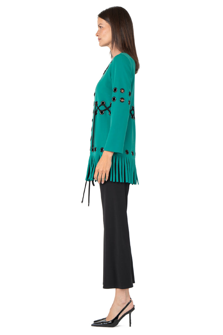 Multi Grommet Fringe Jacket
