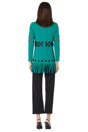 Multi Grommet Fringe Jacket