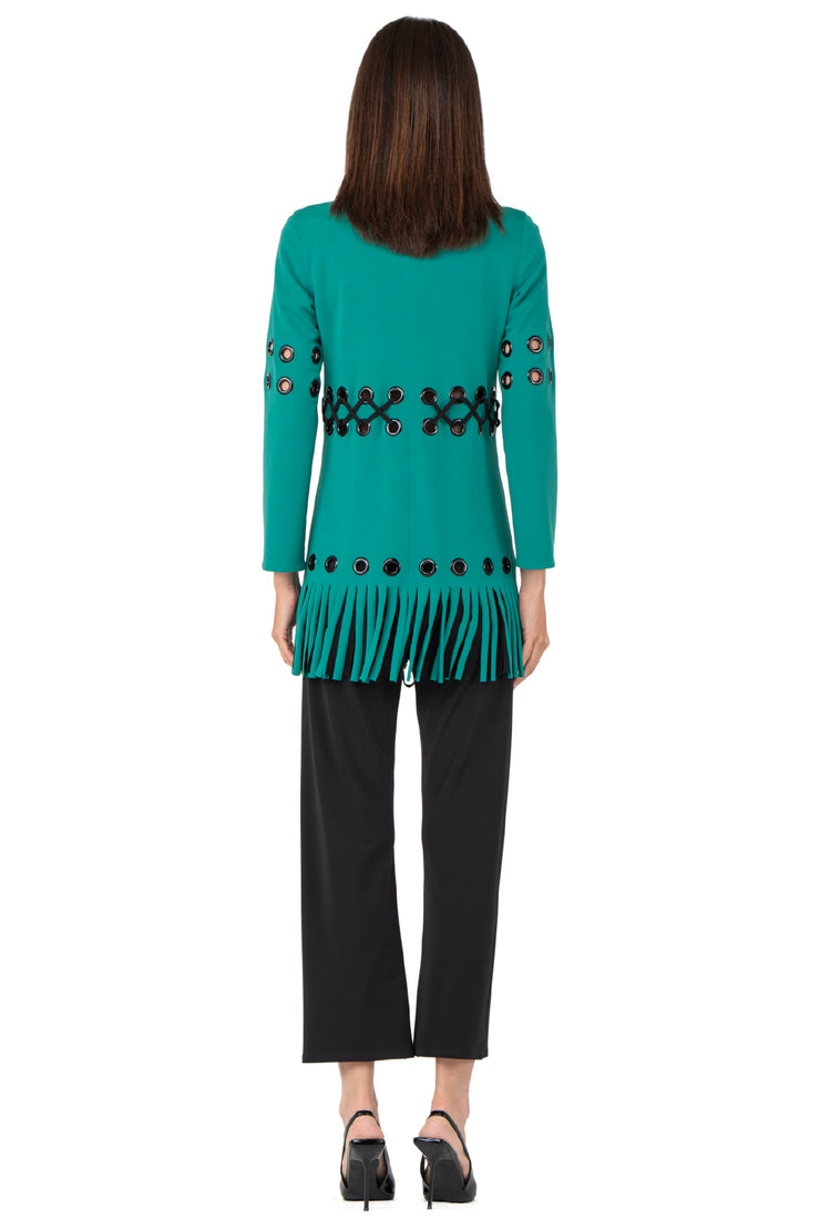 Multi Grommet Fringe Jacket