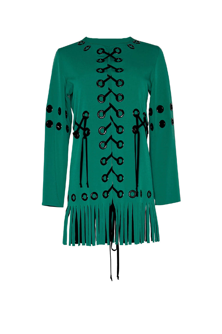 Multi Grommet Fringe Jacket