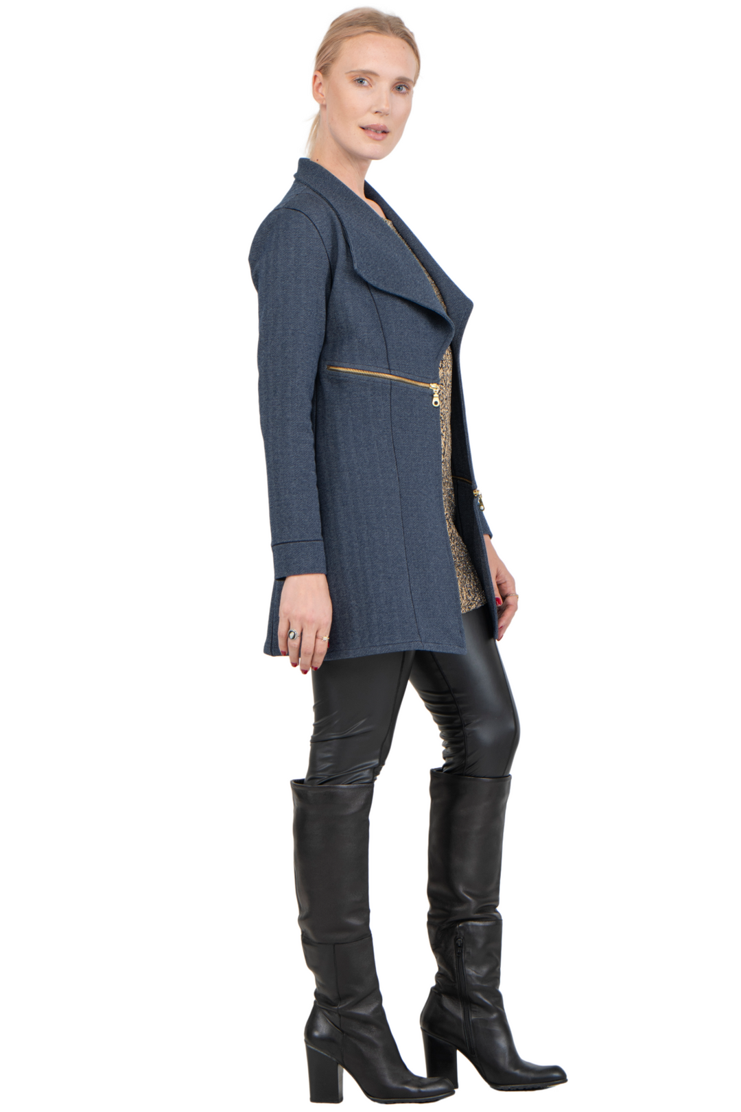 Lined Barcelona Jacket with Gold Zipper