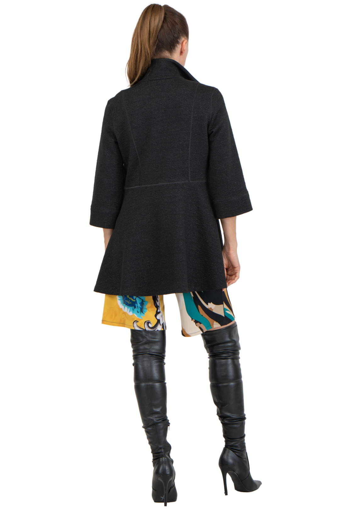 3/4 Sleeve A Line Empire One Button Lined Jacket