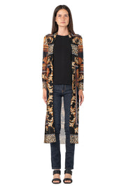 Side Slits Raw Hem Cardigan