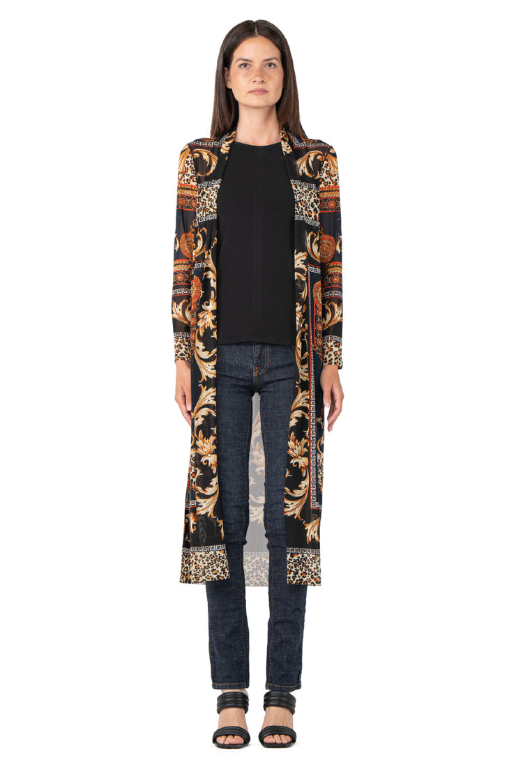 Side Slits Raw Hem Cardigan