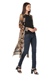 Side Slits Raw Hem Cardigan