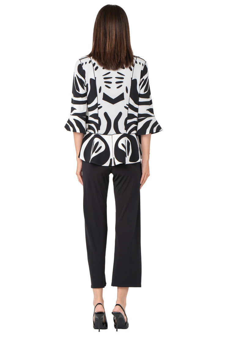 3/4 SLV Peplum Long Back Jacket