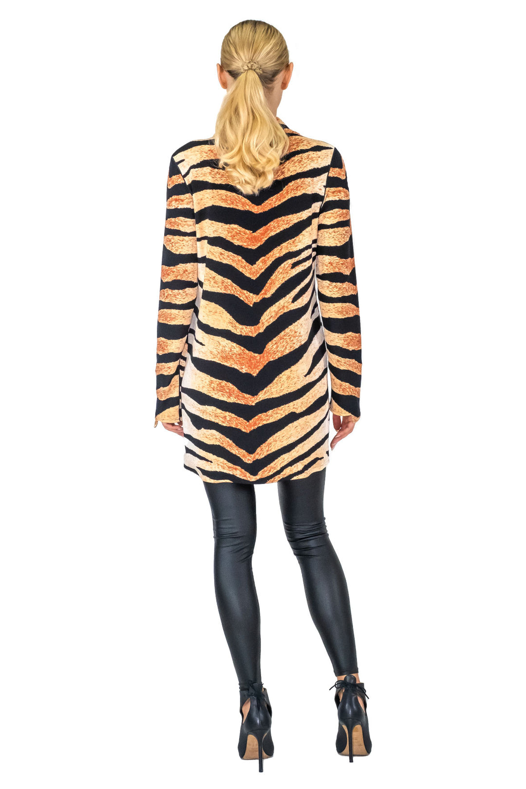 Notched Peaked Lapel Long Jacket w/ Pocket