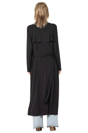 Overlay Yokes Long Coat w/ Sash