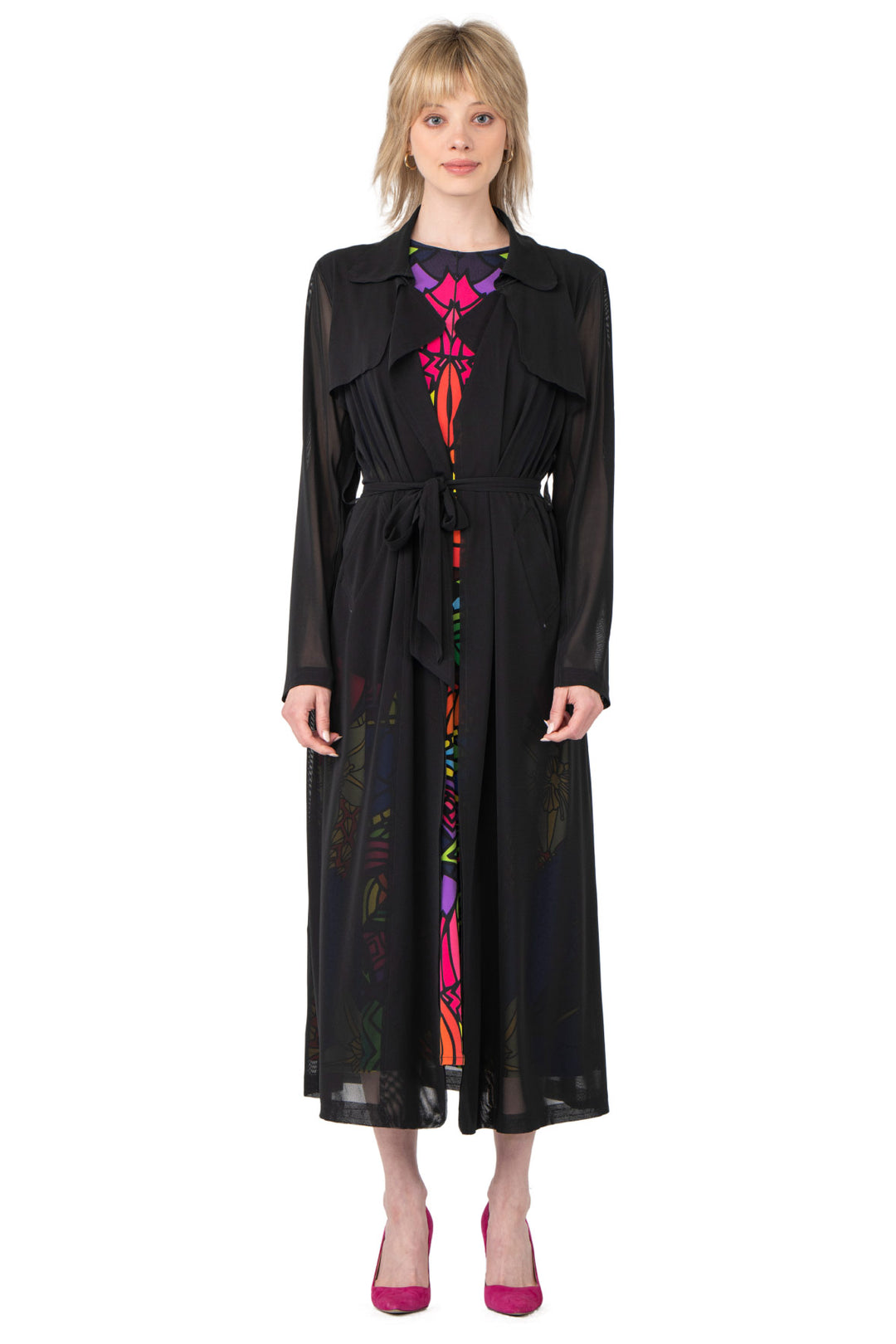 Overlay Yokes Long Coat w/ Sash – EvaVarro