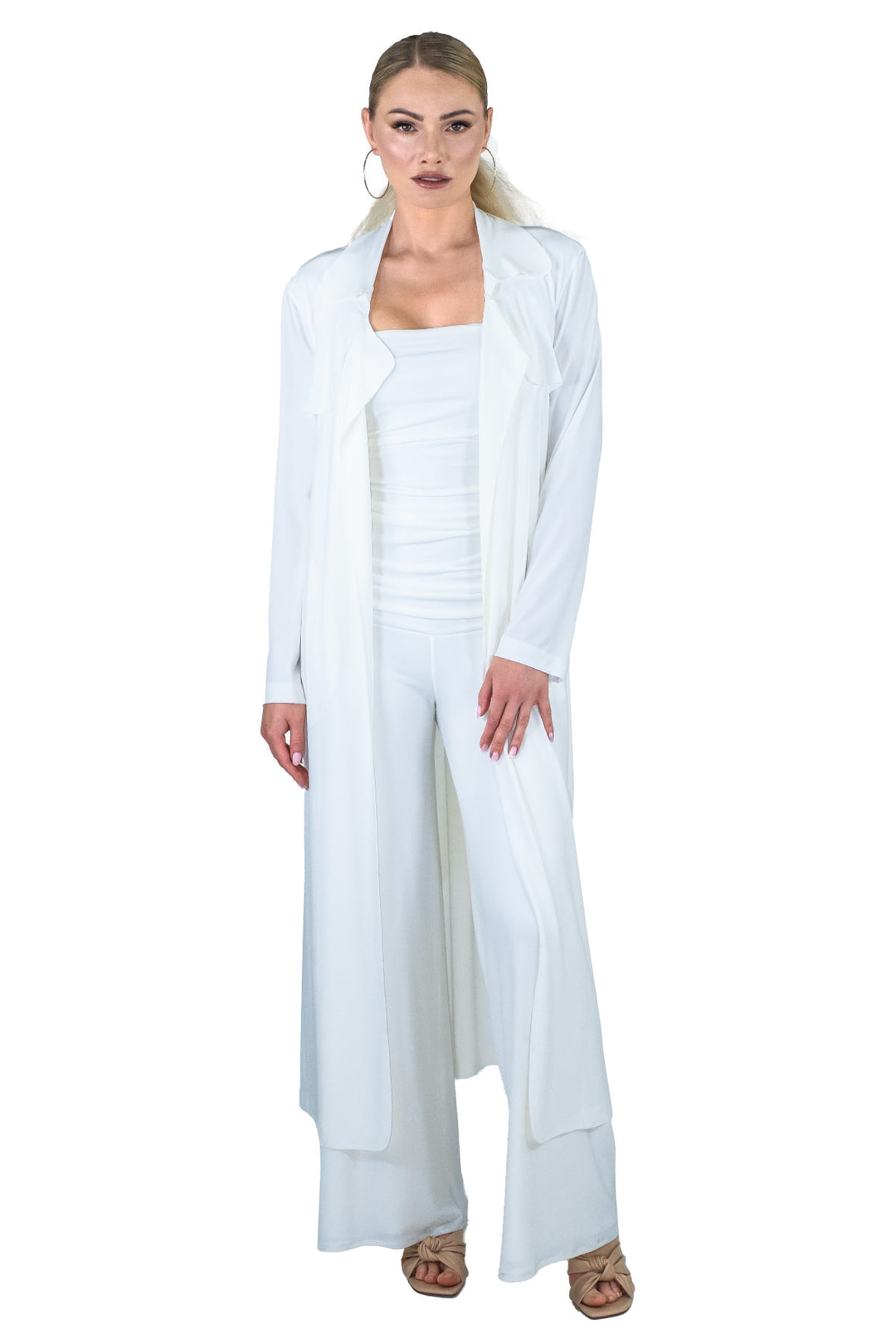 Overlay Yokes Coat w/ Sash