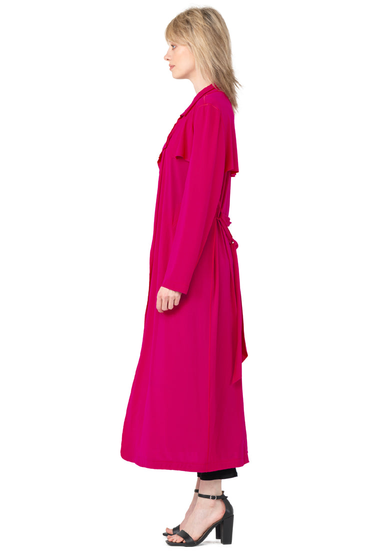 Overlay Yokes LONG Coat w/ Sash