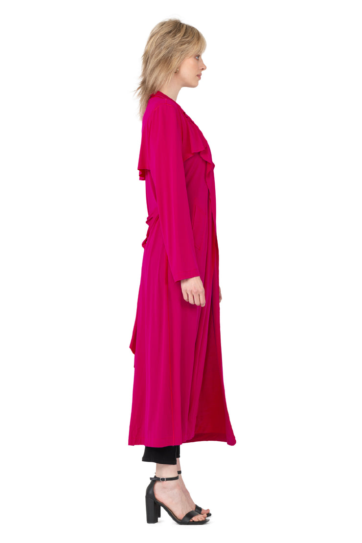 Overlay Yokes LONG Coat w/ Sash