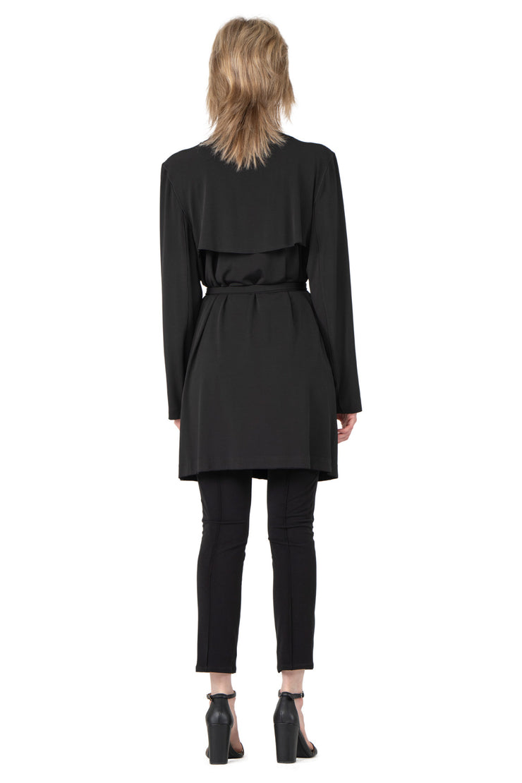 Overlay Yokes Coat w/ Sash