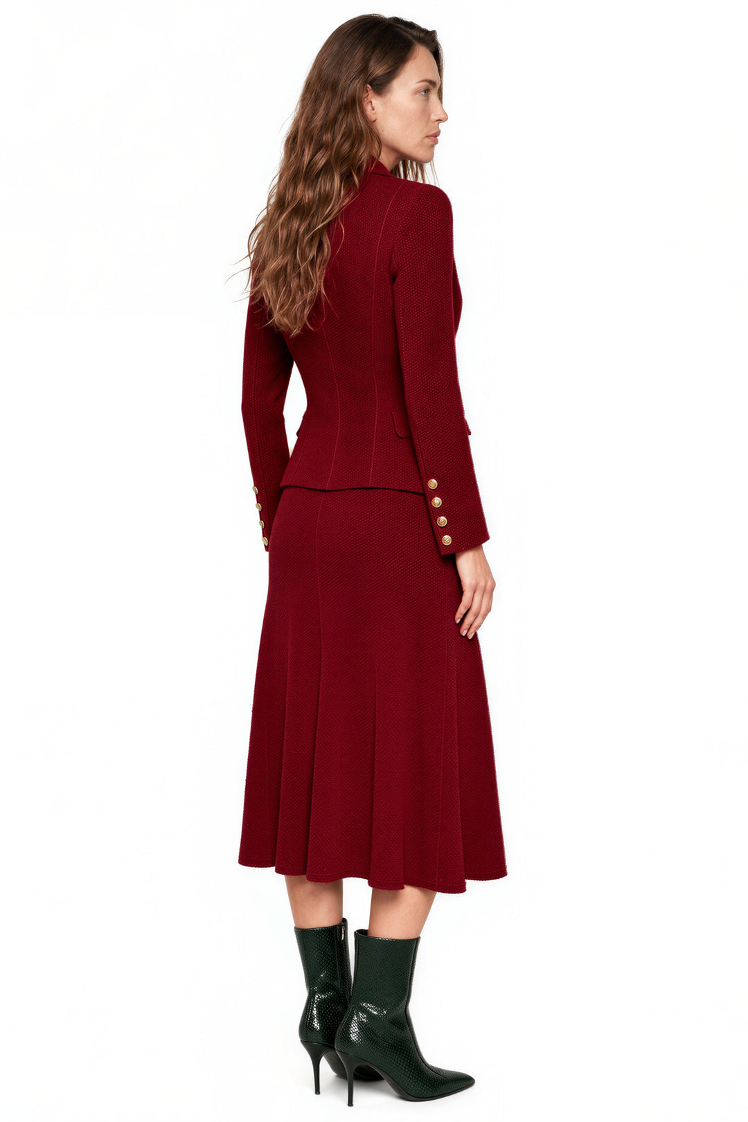 Double Breasted Peaked Lapel Lined Short Jacket