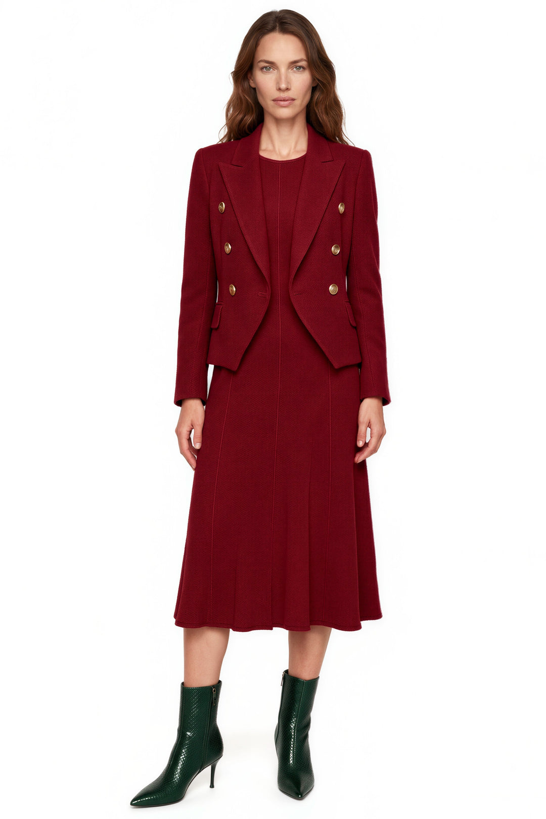 Double Breasted Peaked Lapel Lined Short Jacket