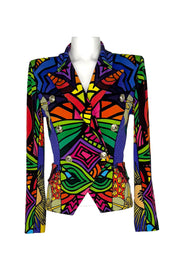 Double Breasted Peaked Lapel Short Jacket