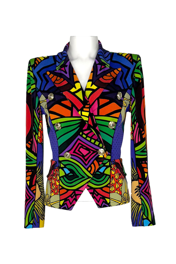 Double Breasted Peaked Lapel Short Jacket