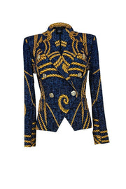 Double Breasted Peaked Lapel Short Jacket