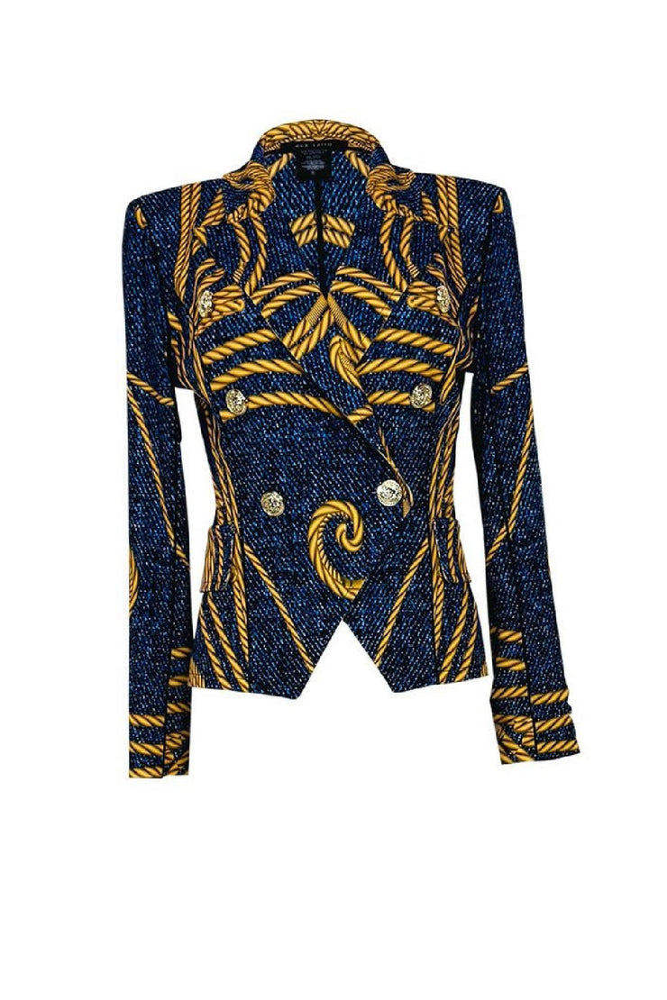 Double Breasted Peaked Lapel Short Jacket