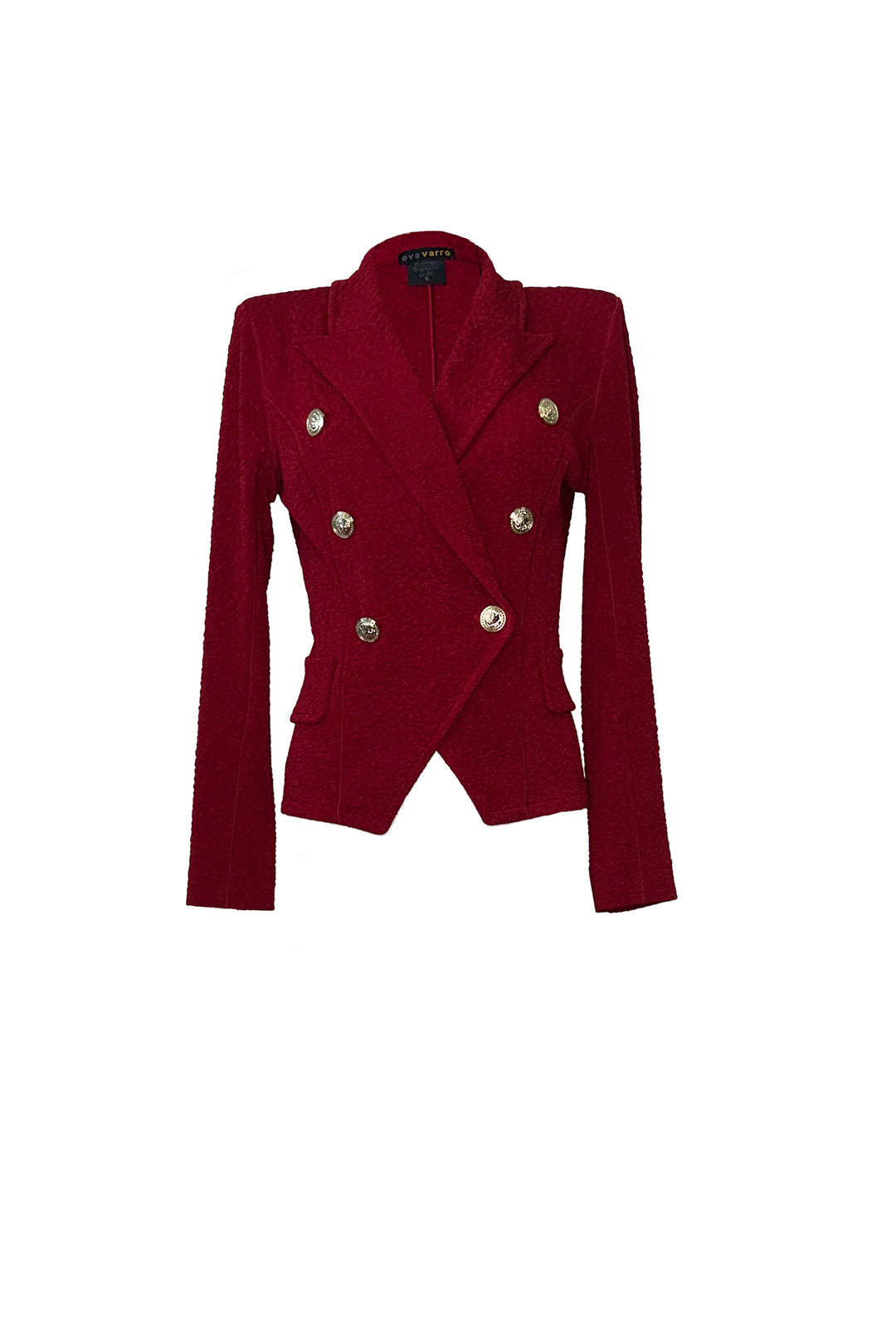 Double Breasted Peaked Lapel Lined Short Jacket