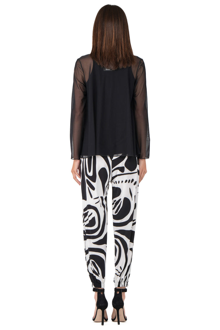 Draped Short Swing Jacket