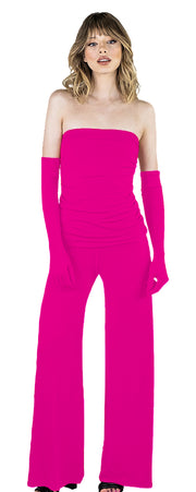 Updated Lined Bottom Strapless Tux Jumpsuit