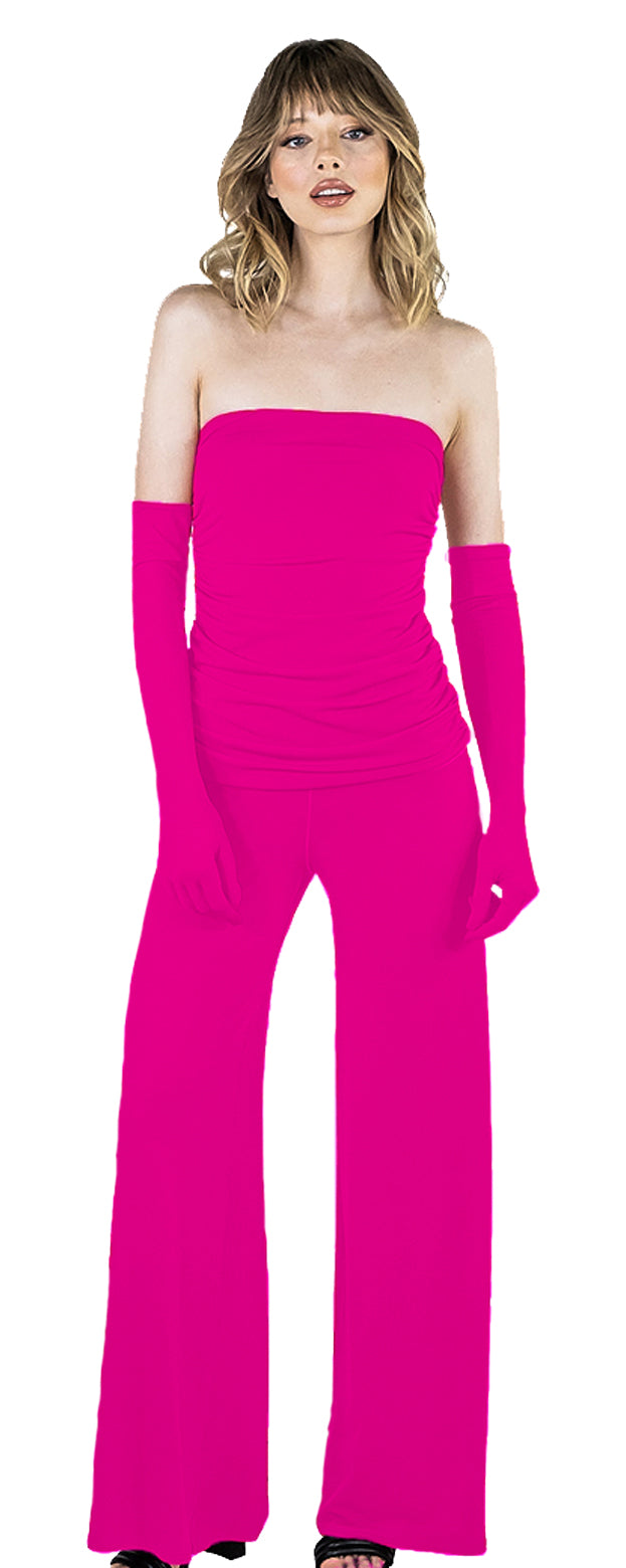 Updated Lined Bottom Strapless Tux Jumpsuit