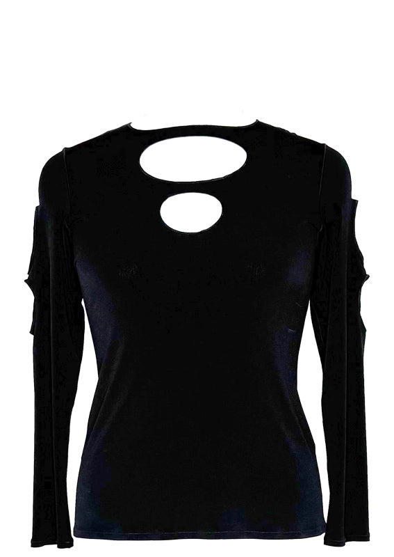 Long sleeve cut out single layer top