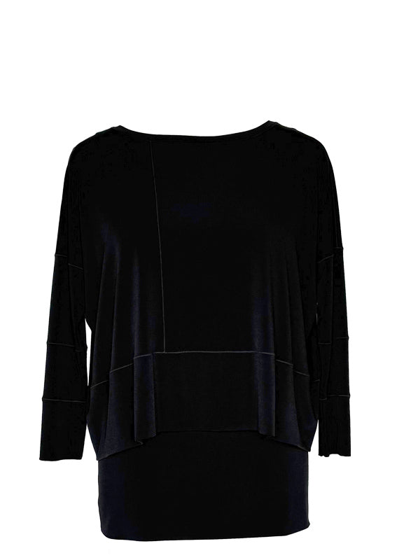 Boat neck layered tunic
