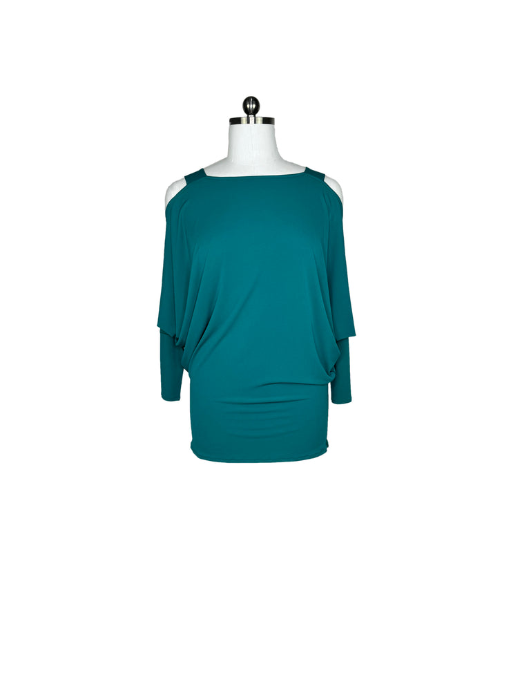 Strap open shoulder Dolman sleeve tunic