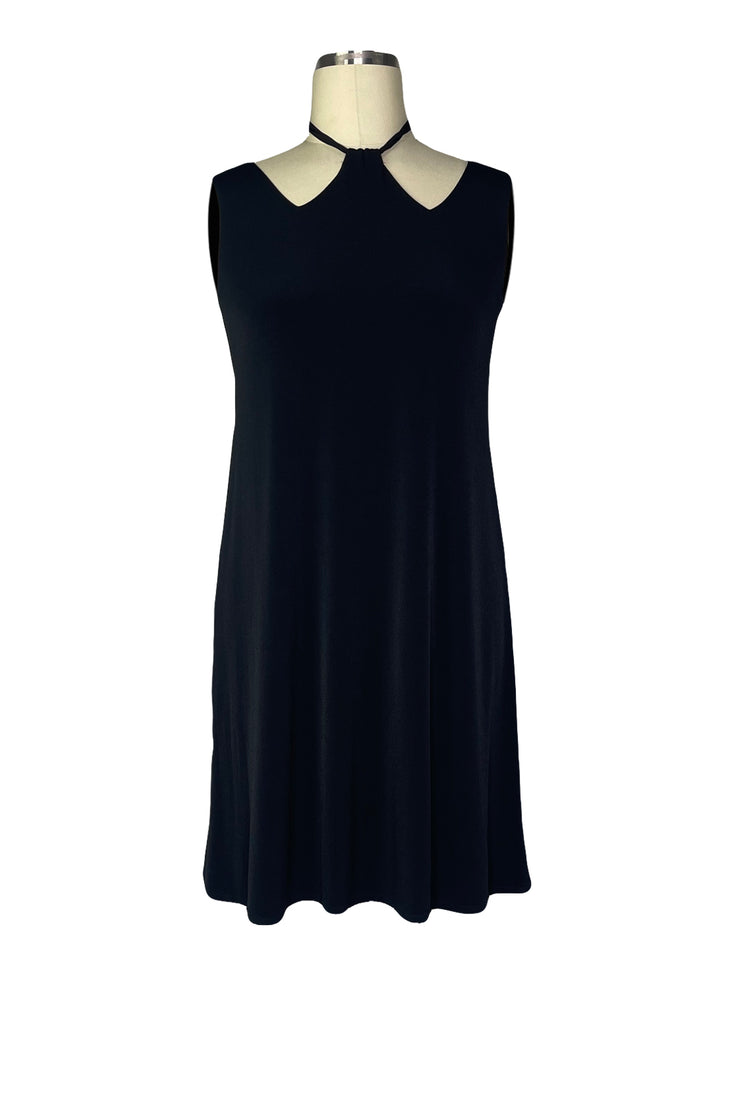 Cord neck A line sleeveless lined dress