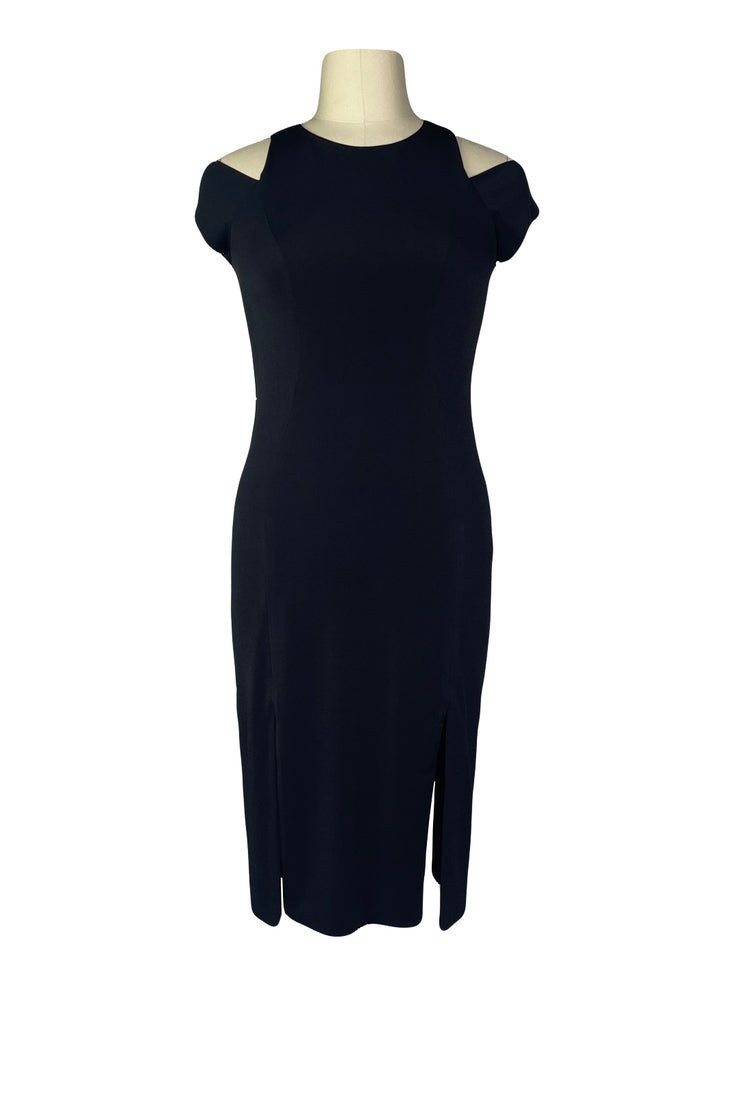 Cap sleeve 4 slit below knee length lined dress