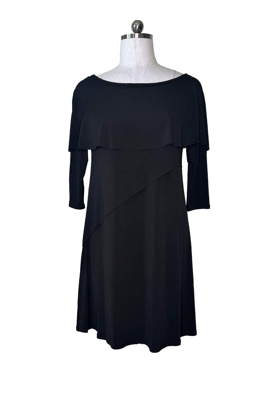 Sample Sale - Boat neck front ruffle single layer dress
