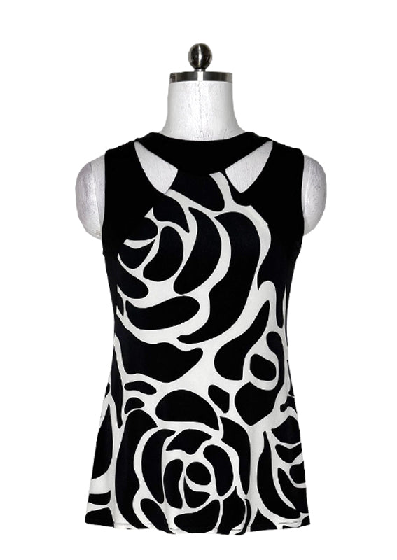 Neck cutout sleeveless lined tunic