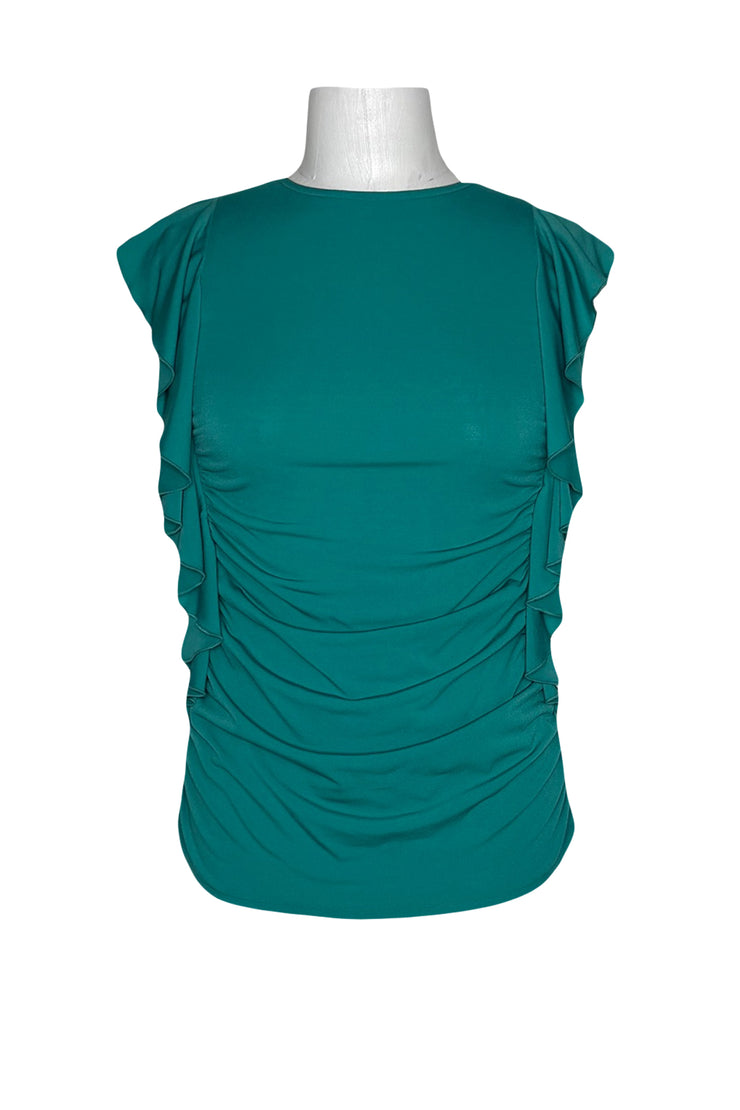 Ruffle side ruching single layer top